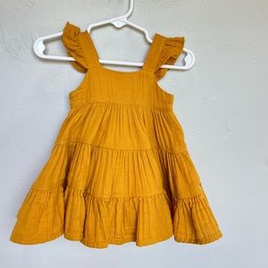 Baby Gap Baby Girl 3-6mo Mustard Yellow Flouncy Dress